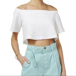 NWT Guess White Off the Shoulder Cropped Katia Top